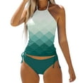 thumbnail image 1 of VJATTWR Bathing Suits Women Tankini My Items Women Swimwear Tankini 2 Piece Normal Swimsuit Backless 2 Piece Printing Adjustable Print Multi Color Padded Strap Bathing Suits Vacation Beach Wear, 1 of 5