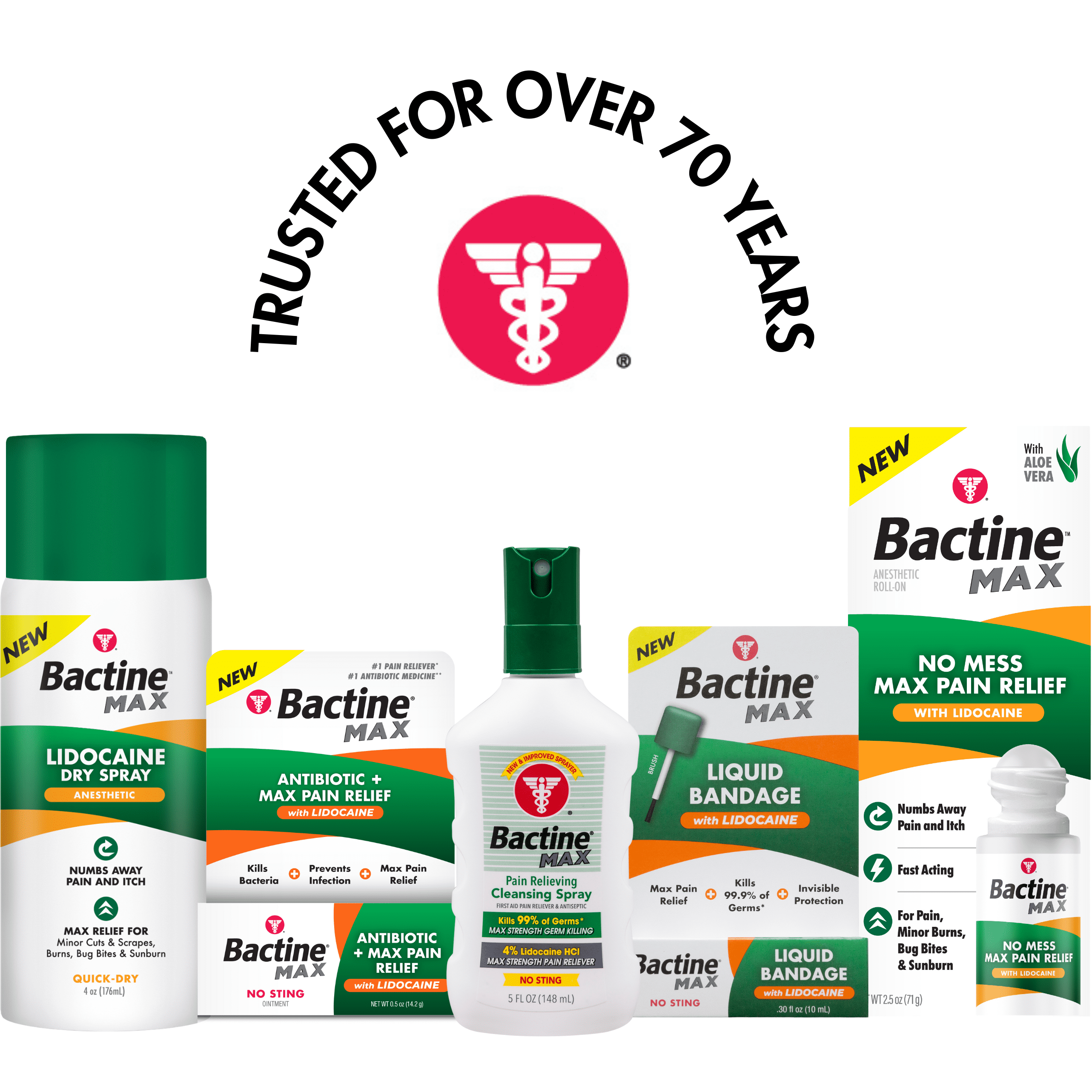 Bactine Max First Aid Pain Relief Spray with 4% Lidocaine, 5 fl oz