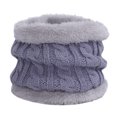 thumbnail image 3 of Toddler Wool Scarf And Hat Set Winter Twisted Double Pompom Knitted Hat,gray, 3 of 6