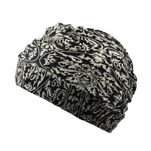 Gorro de baño de gran tamaño para mujer, para cabello largo y corto, para piscina, aguas termales, moda Joker, gorro de baño de tela con protección para los oídos
