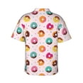 thumbnail image 3 of Uemuo Colorful Donuts Printed Regular Fit Short Sleeve Casual Hawaiian Shirt for Men,Aloha shirt,Tropical shirt,Floral print shirt,Vacation Beach shirt-Medium, 3 of 9