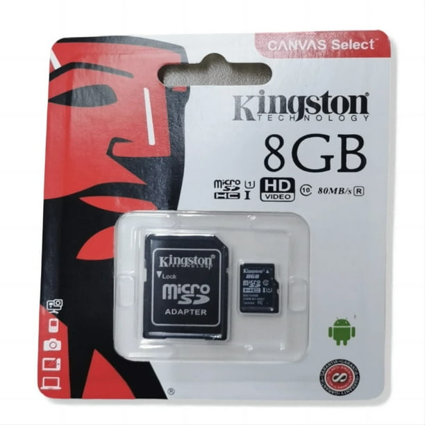 Memoria Kingston Micro SD con Adaptador de 8GB Clase 10