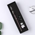 thumbnail image 1 of Vintage Crystal Glass Dip Pen Set Non-carbon Gold Ink Fountain Signature Calligraphy Pen Writing Tools Stationery Gift He Qiyong unisex, 1 of 2