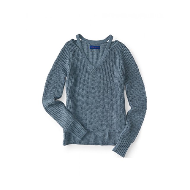 Aeropostale suéter de punto para mujer, azul, extra pequeño Aeropostale Pull-over