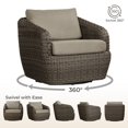 thumbnail image 4 of CHITA Patio Wicker Furniture Set Outdoor Rattan Bistro Set with Wicker Chair and Ottoman, 2-Pieces, 4 of 9