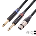 thumbnail image 4 of Cable De Audio XLR hembra a doble cable de audio macho de 6,35 mm Cable de audio de repuesto (1 m) Ehuebsd Para estrenar, 4 of 9