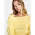 thumbnail image 4 of No Boundaries Boat Neck Pullover Sweater, Midweight, Women's XXS-XXL, 4 of 5