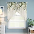 thumbnail image 6 of Swag Valance Curtains for Windows, Sage Green Light Filtering Kitchen Curtains with Rod Pocket, Eucalyptus Leaves Decorative Window Treatment Valances for Living Room, 28x36 - 2 PCS, 6 of 9