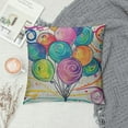 thumbnail image 2 of JEUXUS  Happy Birthday Pillow Cover Balloon Ball Doodle Colorful Romantic Sketch Decorative Throw Pillow Covers Cushion for Sofa Bedroom Car, 2 of 5