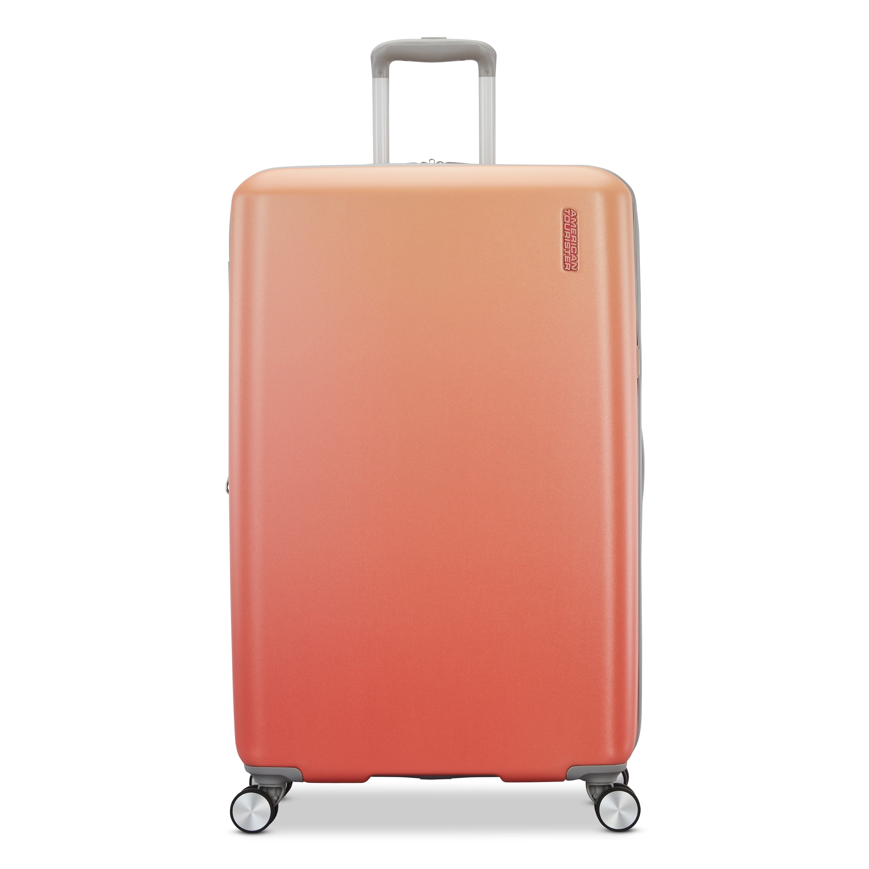 American Tourister Moonlight II 28-inch Checked Luggage with Spinner Wheels - Ombre Peach