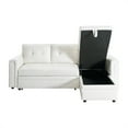 thumbnail image 3 of Naomi Home Lily Reversible Sleeper faux leather Sectional with Storage and USB Ports-Color:White,Fabric:Air Leather, 3 of 20