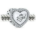 thumbnail image 2 of Bling Jewelry Womens Valentine I LOVE YOU Crystal Bead Charm Heart Sterling Silver for Bracelet, 2 of 3