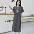 thumbnail image 1 of Generic New Women's Clothing Loose Dress Summer Mid-Length Overknee T-shirt Dress 2025 Split Casual Base Dress, 1 of 1