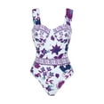 thumbnail image 4 of Sakmal One Piece Swimsuits Women 2 Piece Sets Plus Size Bathing Suit Purple Sweetheart Holiday Ladies Swimwear XL, 4 of 9