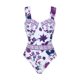 thumbnail image 4 of Traje de baño de una pieza para mujer, conjuntos de bikini para mujer, bikini de dos piezas con estampado floral, traje de baño deportivo ajustado de dos piezas para mujer., 4 of 9
