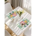 thumbnail image 5 of Watercolor Floral Placemats Set of 8, Spring Flowers Butterflies Leaves Green Placemats for Dining Table, Place Mats for Kitchen Tabletop, Waterproof Wipeable Dining Table Mats Set, 5 of 9