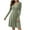 Army Green, variant on Womens Dresses Solid Color Round Neck Pleated Long Sleeve Short Dress Spring Work Business Casual Dresses