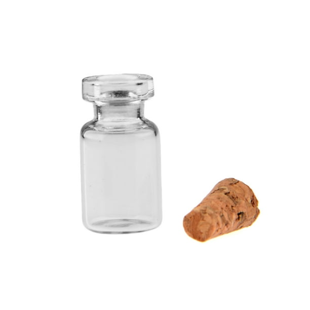 50pcs 0 5ml Mini Clear Glass Bottle Wishing Bottle Vials Empty Sample Jars With Cork Stopper