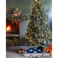 thumbnail image 3 of 4th of July Christmas Tree Skirt 36 Inches Large Christmas Skirt Tree,Independence Day American Flag Red Striped Blue Star Tree Skirt Christmas Decorations for Fireplace Party Holidays Indoor Outdoor, 3 of 7