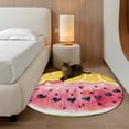 thumbnail image 2 of Round Rugs 4Ft, Red Watermelon Round Area Rug Washable Indoor Throw Carpet, Yellow Lemon Summer Fruit Country Soft Non Slip Circle Rug for Kitchen Nursery Room Home Decor Aesthetic, 2 of 8