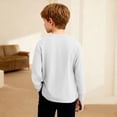 thumbnail image 6 of Boys Long Sleeve Henley Shirt, White Waffle Knit Top for Kids, Soft Casual Thermal Button Shirt Comfortable, Ribbed Cuffs,Size 9 T, 6 of 6