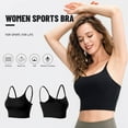 thumbnail image 3 of Women Sports Bra Spaghetti Removable Padded Wireless Stretchy Breathable Cami, 3 of 8