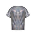 thumbnail image 2 of LiiYii Girls Boys Sparkly Dance Tops Short Sleeve T-Shirt Jazz Hip Hop Party Stage Performance Blouse Black 130, 2 of 7