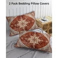 thumbnail image 3 of Retro Brown Pillow Covers King Size 2 Pack, Boho Western Modern Geometric Abstract Art Soft Bed Throw Pillowcases Breathable Cooling Long Lumbar Body Pillow Sham Cover for Bed Sofa 20''x36'', 3 of 7
