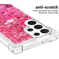thumbnail image 4 of Compatible with Samsung Galaxy S22 Ultra Case Glitter Liquid Cute Clear Phone Case Floating Quicksand Shockproof Protective Bumper Silicone Soft TPU Case for Galaxy S22 Ultra Love Pink YB, 4 of 12