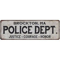 BROCKTON, MA POLICE DEPT. Home Decor Metal Sign Gift 6x18 106180012309