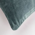 thumbnail image 3 of Teal Solid Reversible Cotton Velvet Throw Pillow, 3 of 8