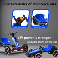 thumbnail image 3 of 12V Electric Pedal Go Kart Car for Kids, Folder Ride on Toys Car with Adjustable Seat, Kids' Electric Vehicles with Music / Flashing Light for Boys Girls Age 3-8 Years Old, Blue, 3 of 9