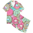 thumbnail image 2 of Ensemble de Pyjamas en Satin pour Garçons Manches Courtes Imprimé Pyjamas Boutonnés Ensemble de Pyjamas Classiques Pjs de Noël Enfants Garçons Filles Mode, 2 of 3