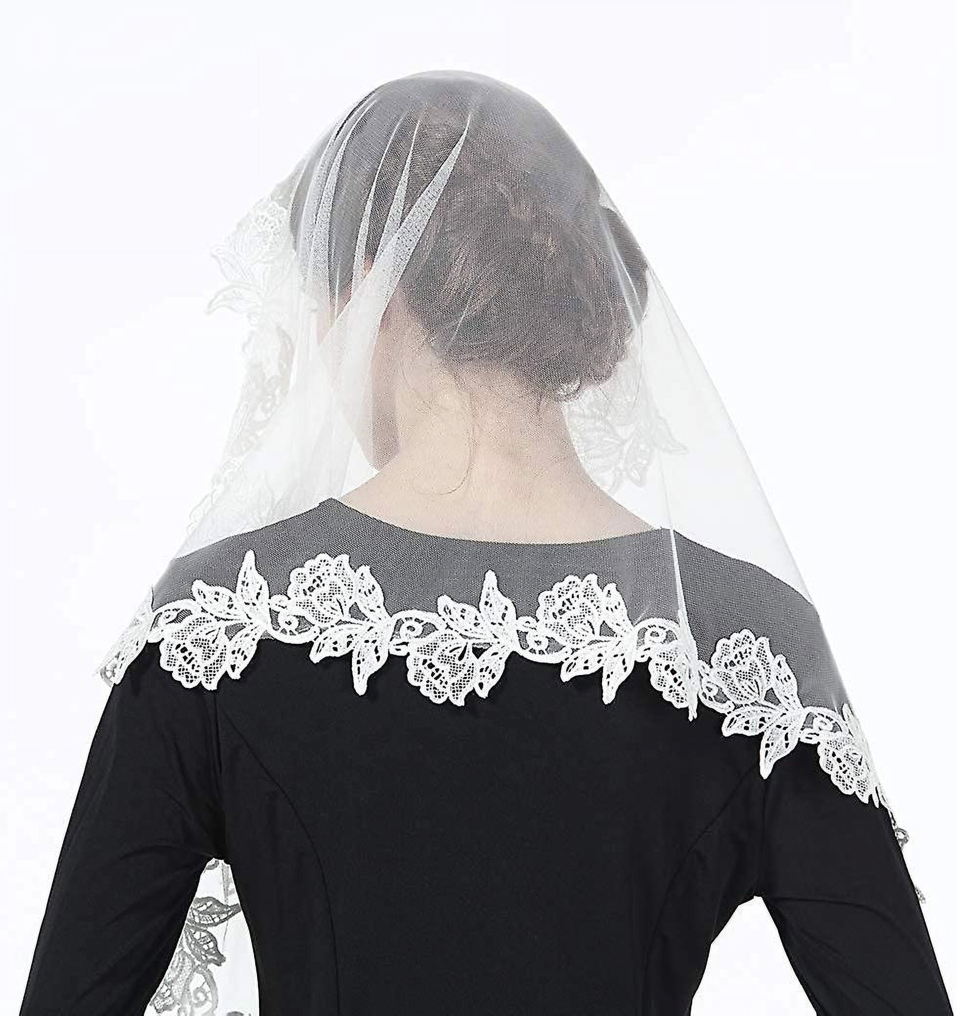 Velo De Novia Velo De Encaje Mantilla Velo De Iglesia Capilla