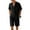 Black, variant on NAFUU Mens 2 Piece Outfits Summer Cotton Linen Sets Solid Short Sleeve Shirt And Shorts Set Relaxed Fit Beach Vacation Outfit Comfort Loungewear Sets