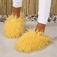 thumbnail image 4 of Women's Curly Furry Slippers, Indoor Thermal Cozy Fuzzy Shoes, Warm Bedroom Floor Plush Slippers With Non-slip Sole, 4 of 8