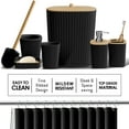 Virtu 22 Piece Bamboo Bathroom Sets, Black Bathroom Accessories Set for ...