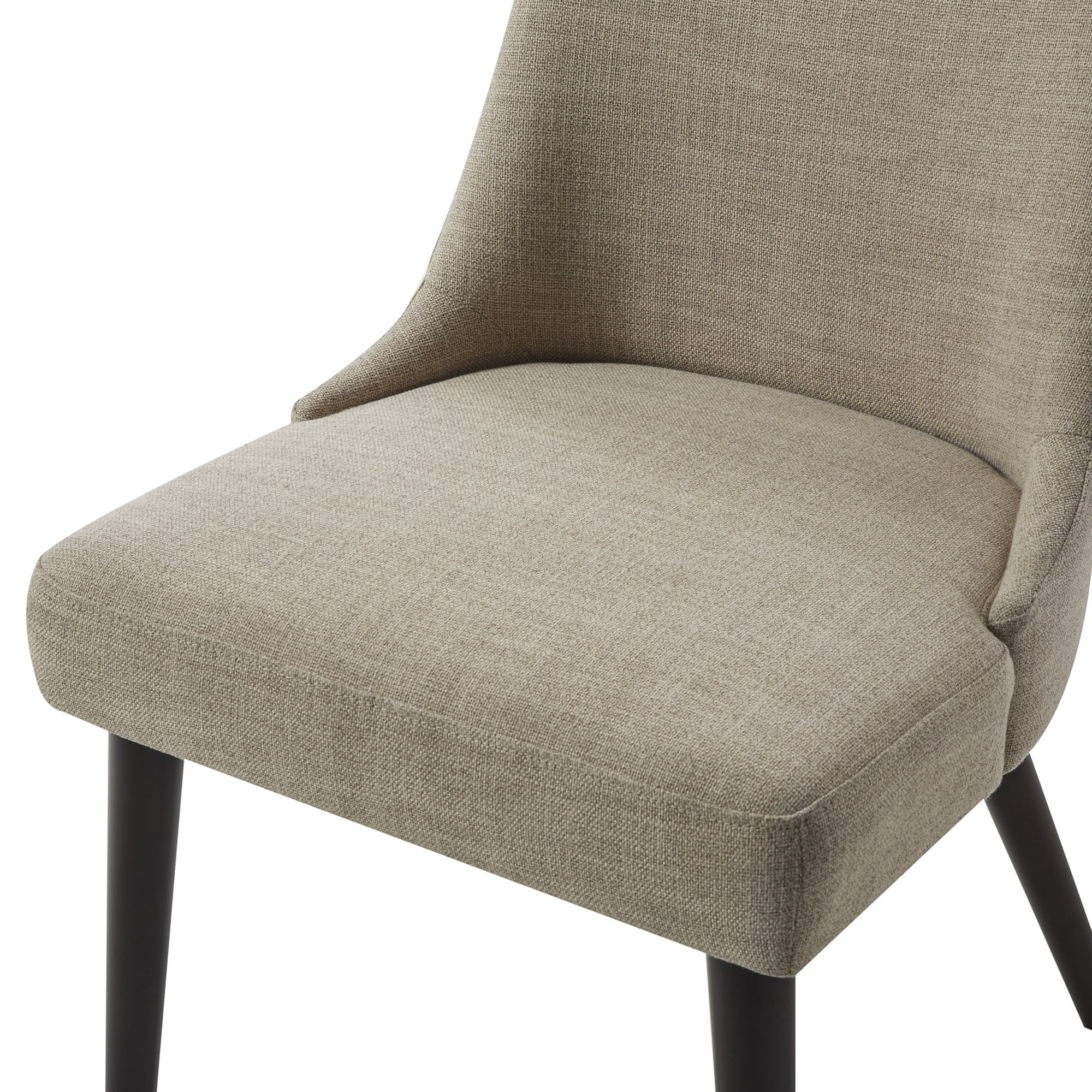 CHITA Modern Fabric Upholstered Kitchen & Dining Room Chairs Set of 2, Wood Legs, Flax Beige