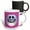 Multicolor, variant on 3drose, Silver Disco Ball Smiling Face - Seventies 70s Style Discoball Dance Hall Diva Smilie on Purple Pink, 11oz Magic Transforming Mug