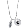 thumbnail image 1 of Delight Jewelry Silvertone Giggle Oval Silvertone Script Initial Disc - C - Charm Necklace, 20"+3", 1 of 4