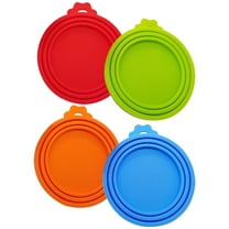 4 Pcs Silicone Jar Lids Can Toppers for Dog Food Covers Canned Goods Pet Cat Reusable