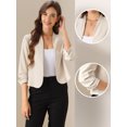 thumbnail image 2 of DARING DIVA Women's Open Front 3/4 Sleeve Business Blazer Jacket XS Apricot, 2 of 6