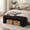Black, variant on Kithkasa White Boucle Bench, 47 in Upholstered Entryway Bench with Wood Frame, Padded Ottoman Bench for Bedroom, Living Room and Foyer