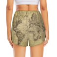 thumbnail image 4 of Uemuo Vintage World Map Pattern Women's Athletic Shorts High Waisted Running Shorts with Liner Pockets Gym Elastic Workout Shorts-Small, 4 of 9