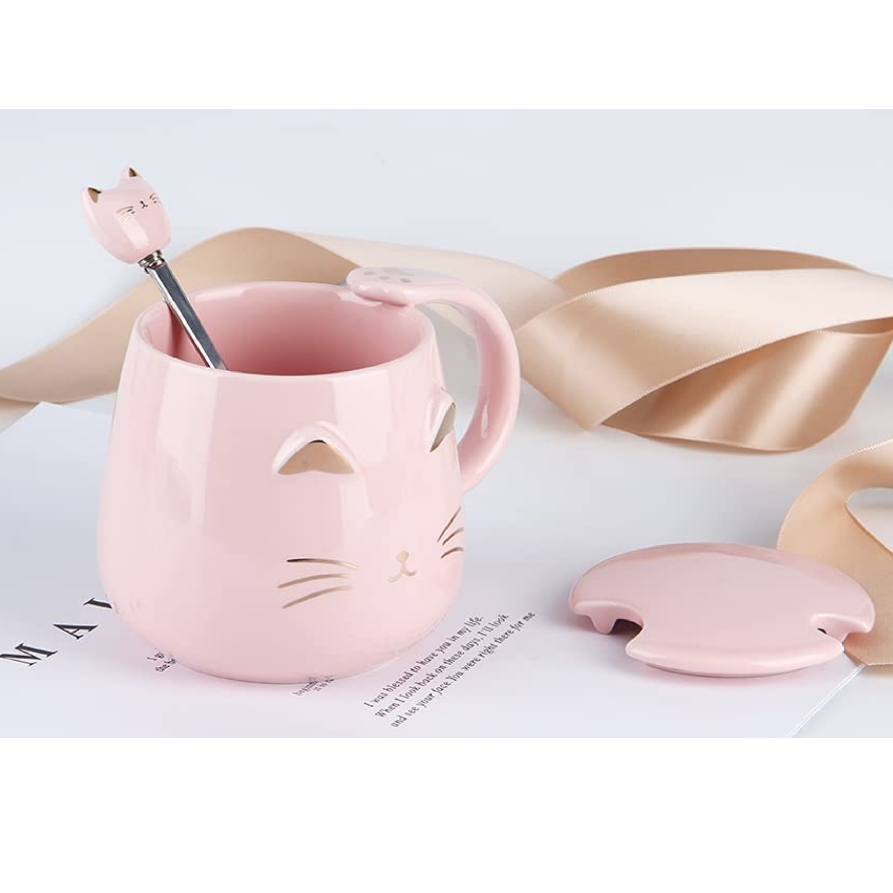 Good Time Ceramic Cat Mug With Lid and Spoon– Snug Sanctuary