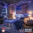 thumbnail image 4 of JMEXSUSS 4th of July Decorations 100 LED String Lights Indoor, 33ft Red White and Blue Lights Plug-in, 8 Modes Patriotic 4th of July Lights for Indoor Outdoor Independence Day American Flag Holiday, 4 of 7