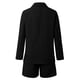 thumbnail image 5 of Conjunto de dos piezas de lino para mujer: chaqueta de manga larga con botones y pantalones cortos de cintura alta, 5 of 5