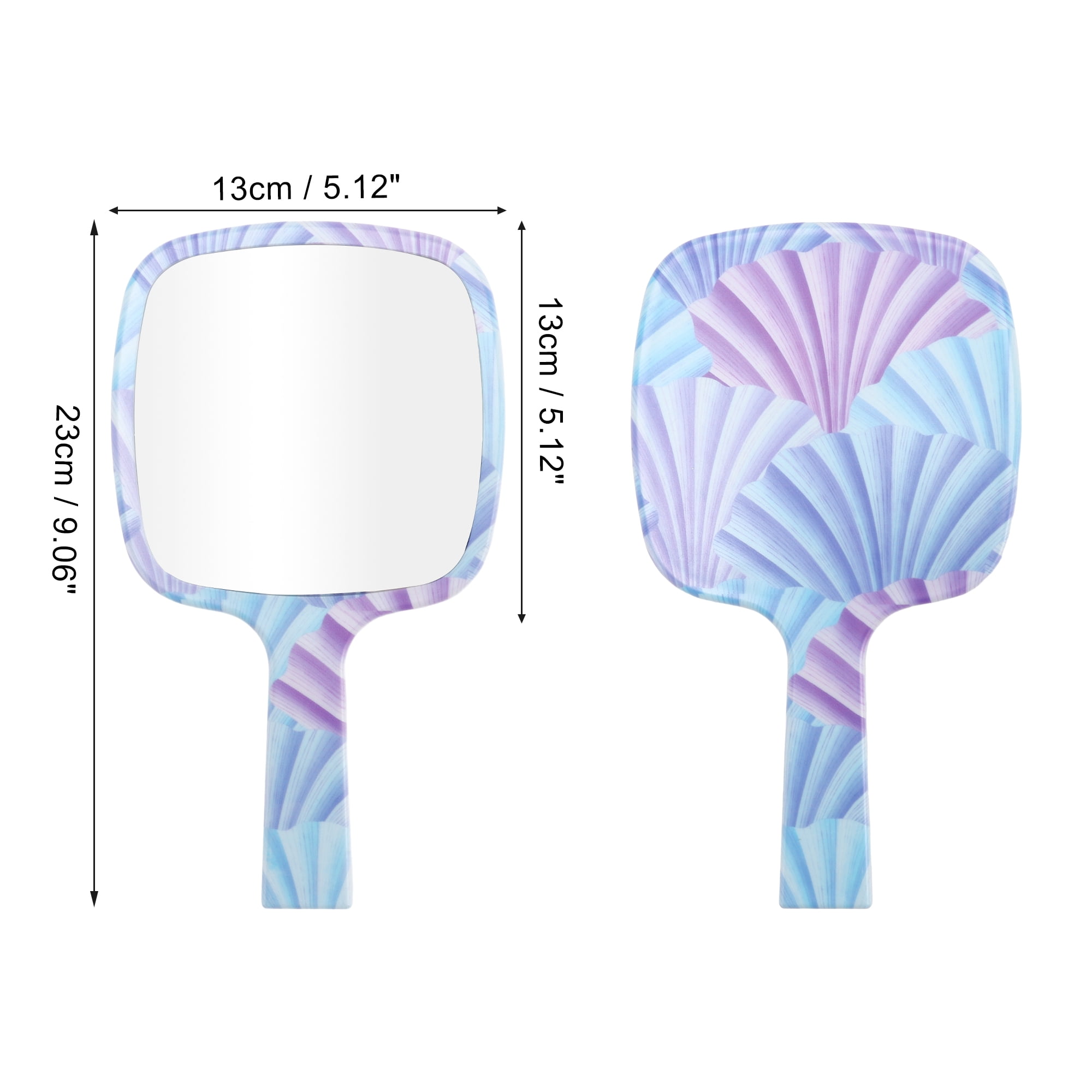 Unique Bargains 1 Pc Women Durable Square Handheld Mirror for Travel Assorted Color