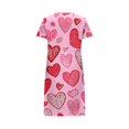 thumbnail image 4 of Womens Nightgowns Plus Size Casual Sleep Dress Women's Plus Heart Print Short Sleeve Round Neck Medium Stretch Loose Nightdress Valentine's Day Nightdress, 4 of 4