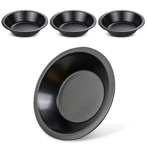 5 Inch Mini Pie Pans, Set of 4 Small Pie Plates, Nonstick Round Bakeware Tins for Pies, Tarts, and Desserts, Carbon Steel Construction